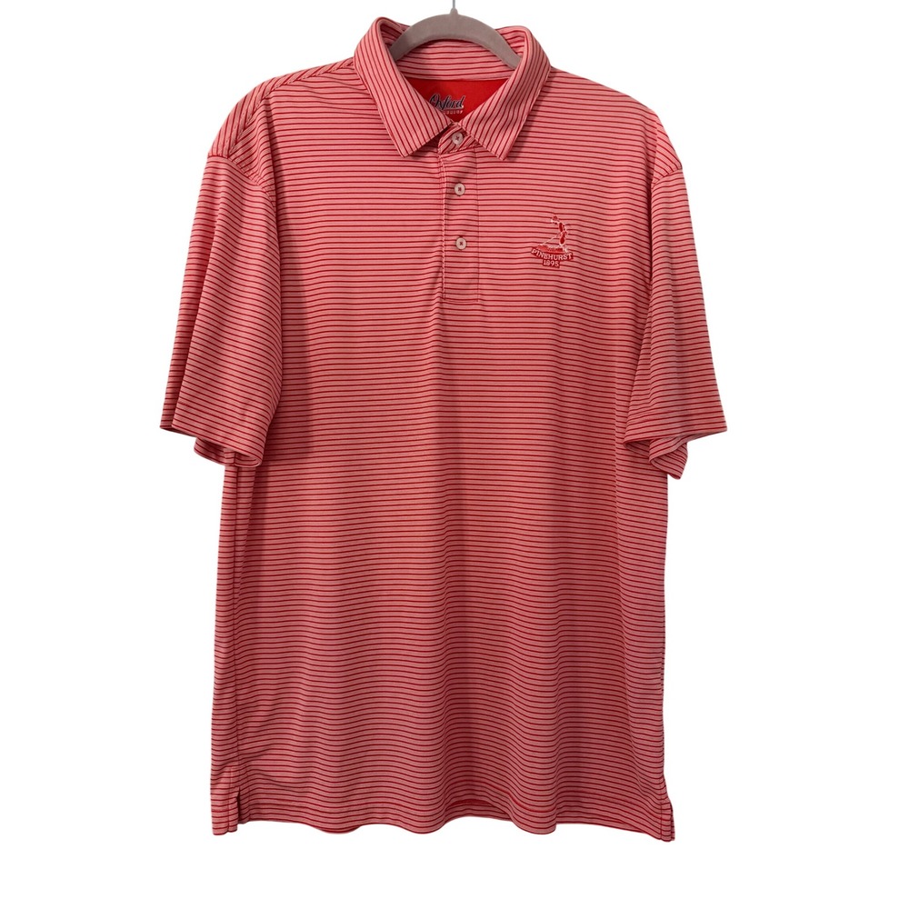 Oxford America Men's XL Orange Stripe Pinehurst 1895 Golf Polo Shirt | SKU 1029
